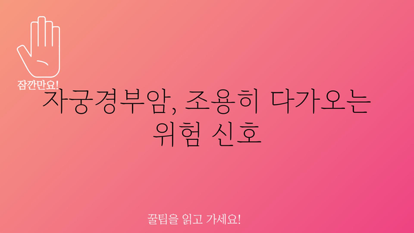 자궁경부암 초기 증상| 놓치지 말아야 할 7가지 신호 | 자궁경부암, 조기 진단, 예방, 건강 정보