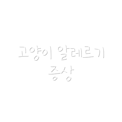 고양이 알레르기 증상