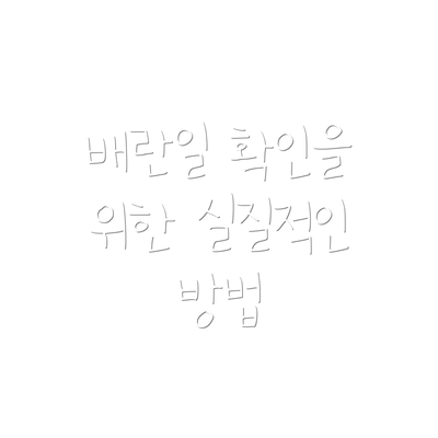 배란일 확인을 위한 실질적인 방법